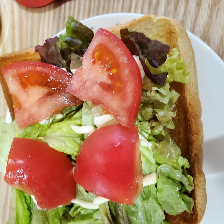 トマトとレタスのオープンサンド